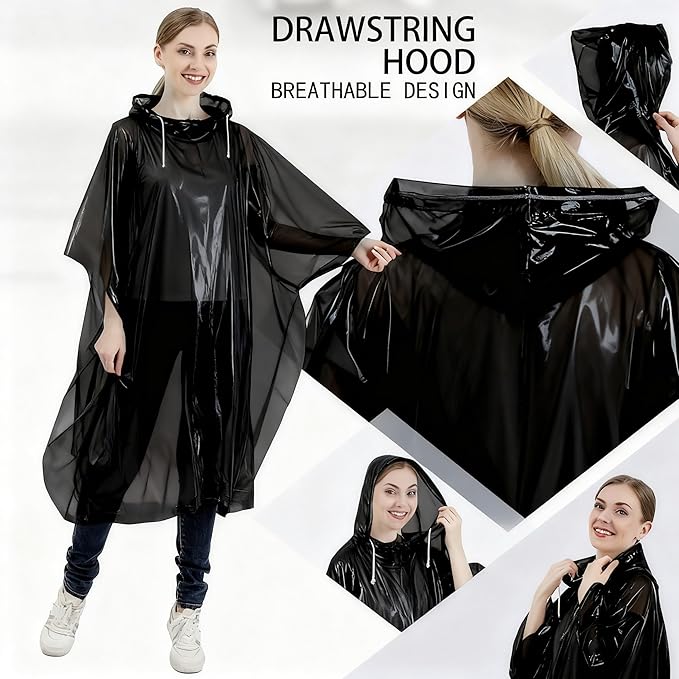 Disposable Rain Ponchos for Kids 6 Pack/Adults 10 and 6 Pack/Ponchos Family 6 Pack Extra Thicker Emergency Ponchos