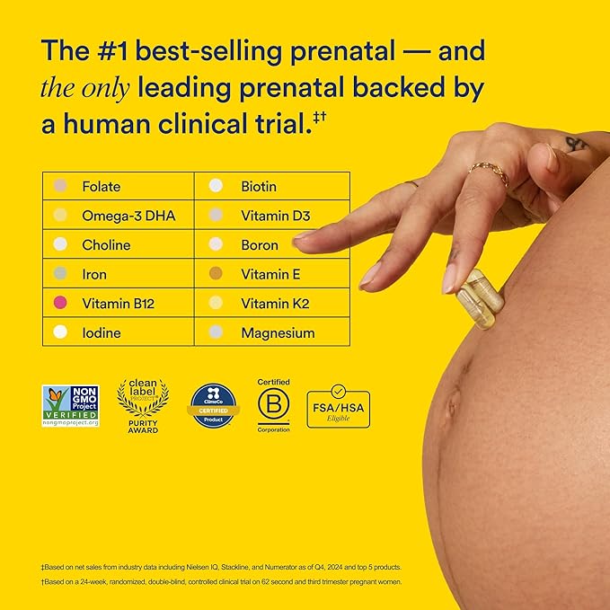 Ritual Essential for Women Prenatal Multivitamin: Folate & Choline for Neural Tube Support, Omega-3 DHA for Fetal Brain Development, Iron, Calcium-Helper D3 & K2, Non-GMO, Vegan, Mint, 30 Days