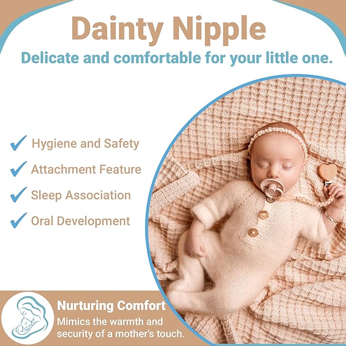 ButtonMe Premium Soft Silicone Pacifiers 6-18 Months BPA Free Baby Pacifier - 2-Pack of Comfortable & Stylish Baby Pacifiers 6-18 Months for Baby Boy & Girl - Hospital-Grade Silicone Baby Pacifiers