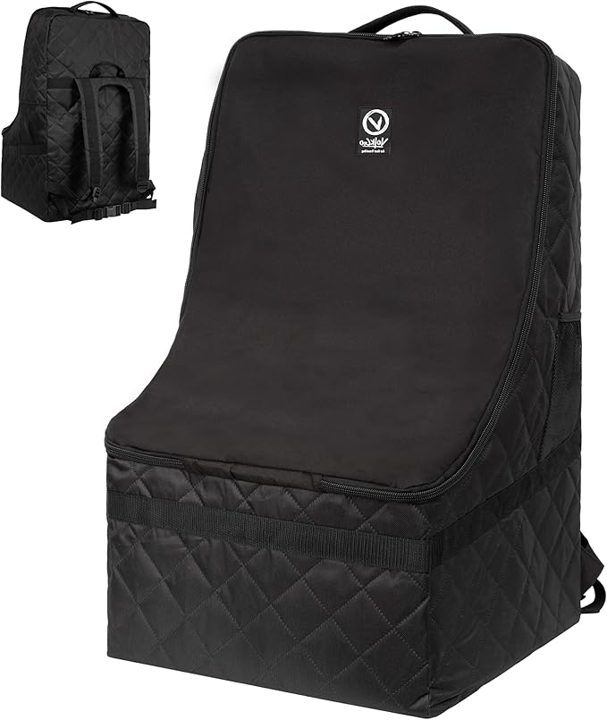 V VOLKGO Extra Padded Car Seat Travel Bag for Airplane, Heavy Duty Car Seat Bags for Air Travel Large Durable Carseat Carrier Bag, Airport Gate Check Bag with Padded Shoulder Strap