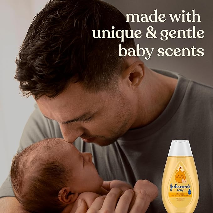 Johnson's Baby Shampoo with Aloe Vera & Vitamin B5, Tear Free, Travel Size, Newborn Essentials, No added Parabens & Sulfates, Hypoallergenic, 3.4 fl. oz