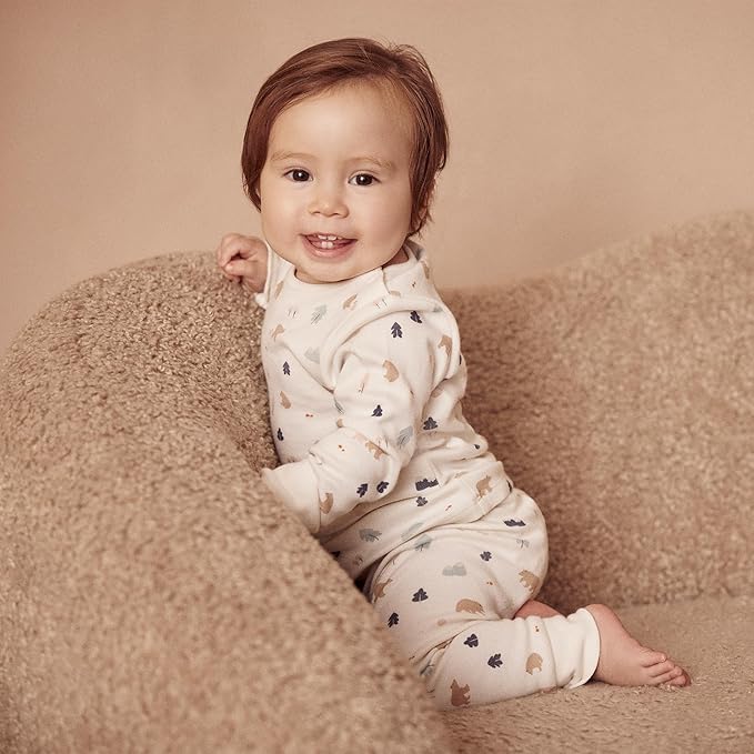 MORI Baby Short Sleeve Bodysuit for Boys and Girls - Viscose from Bamboo - Infant Romper Envelope Neck Nickel Free Popper
