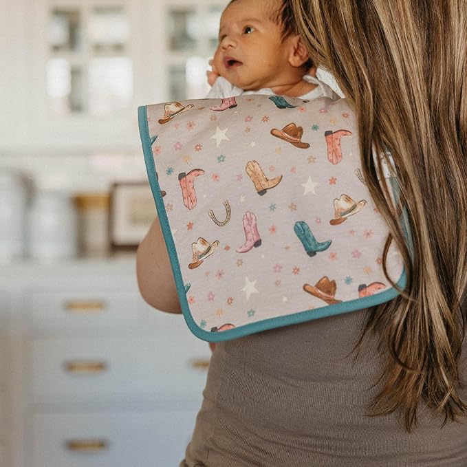 Copper Pearl Baby Burp Cloth Large 21''x10'' Size Premium Absorbent Triple Layer 3-Pack Gift Set Cheyenne