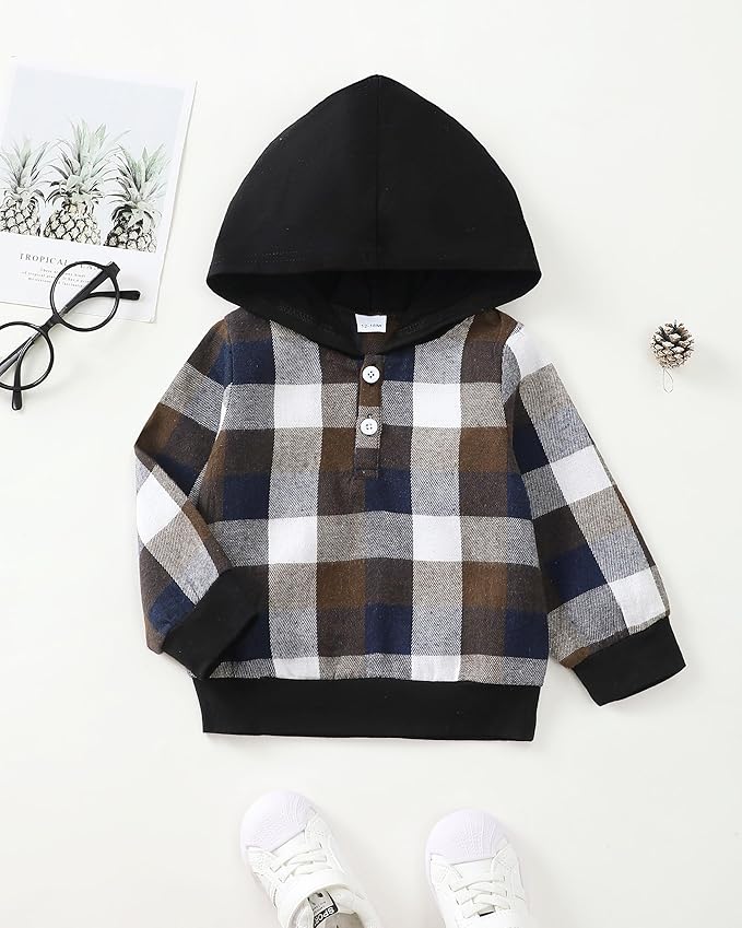 NZRVAWS Toddler Baby Boy Clothes 6 12 18 24 Months Long Sleeve Hoodie Sweatshirt Fall Winter 2-8T Little Boy Outfits
