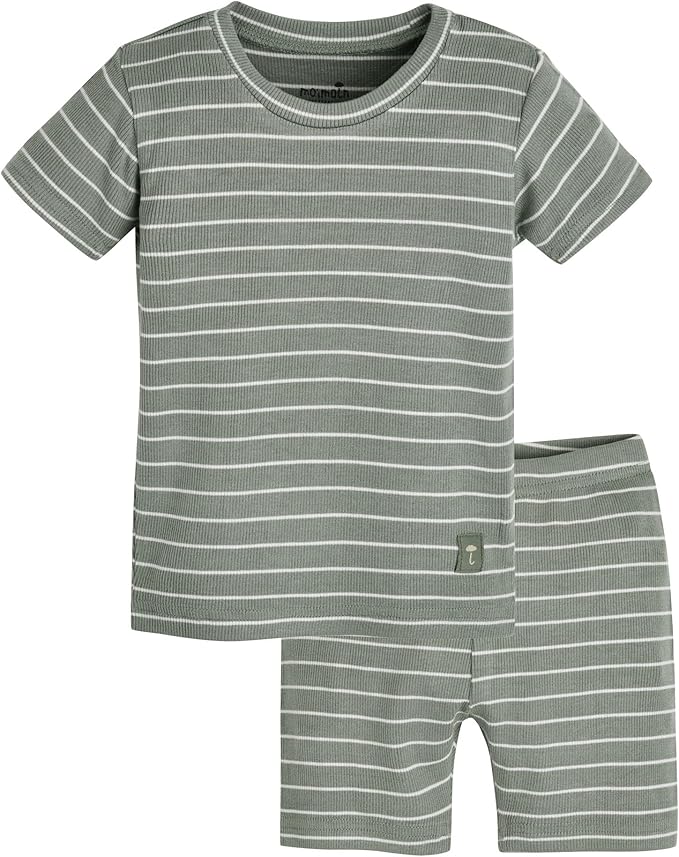 moimoln Stripe Pajamas Set 12M-8Y Ribbed Unisex Baby & Toddler, Soft Viscose, Snug-Fit, Everyday Sleepwear