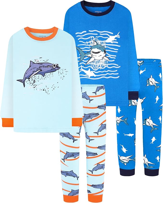 DAUGHTER QUEEN Boys 100% Cotton Long Sleeve Pajamas Size 18Months-12Years