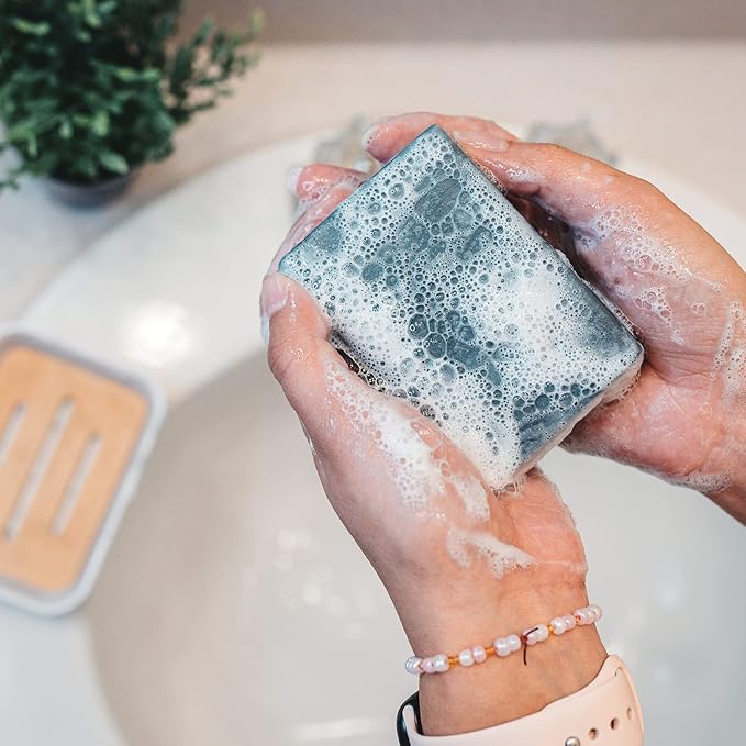 Keika Charcoal Black Soap Bar for Eczema, Psoriasis, Face, Body, Men Women Teens with Oily Skin, 5 oz.