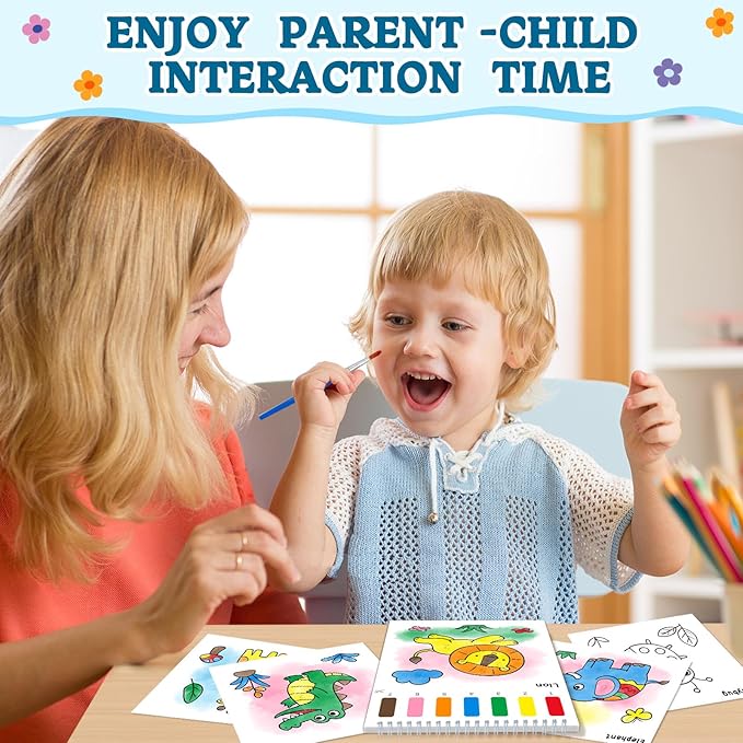 SOCOLER Paint with Water Coloring Books for Toddlers,Animal Theme Mess Free Watercolor Painting Papers for Kids Water Color Paint Kit Art Craft Gift for Ages 1-3, 4-8