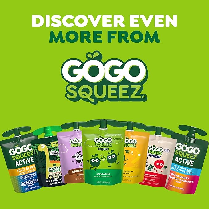 GoGo squeeZ yogurtZ Variety Pack,Strawberry & Banana,3 oz,Kids Snacks Made from Real Yogurt and Fruit,No Fridge Needed,Gluten Free,Nut Free,Recloseable Cap,BPA-Free Pouches,(Pack of 40)