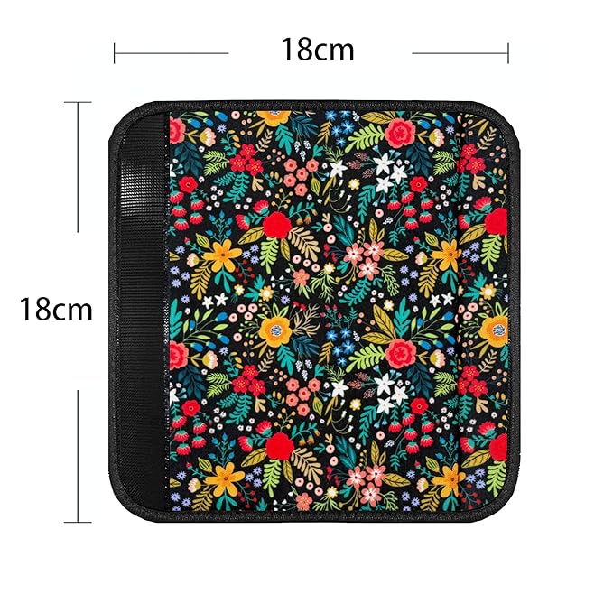 2 Pack VegaPunkLab Seat Straps Shoulder Pads for Kids - Seat Belt Cover Pad, Strap Wrap Cover for Bogg Bag, Perfect for Car Booster Seats, Strollers, High Chair, Backpacks, and More, Wild Flower