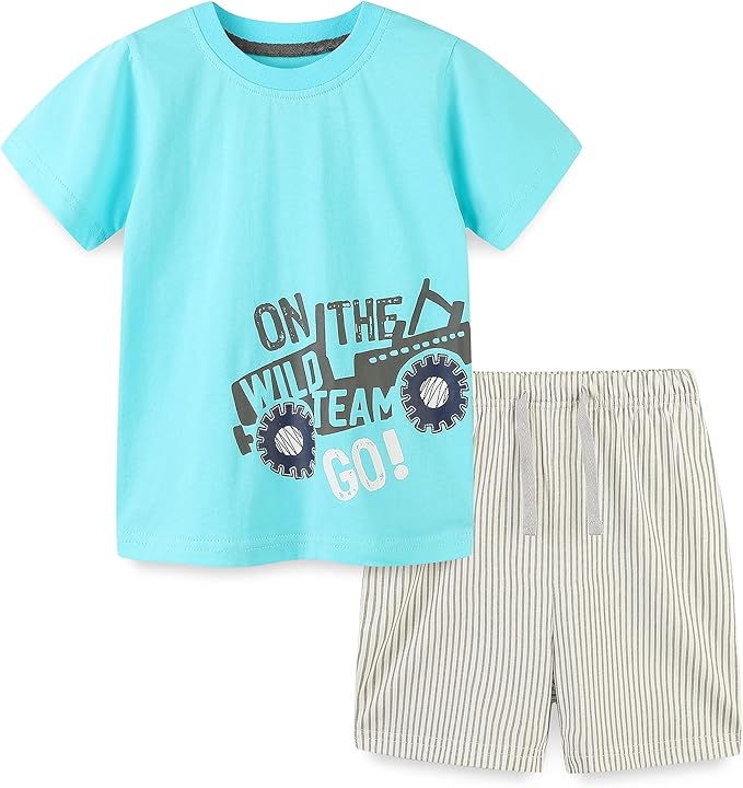 Baby Toddler Boy's Cotton Short Sleeve Tshirt and Short Set