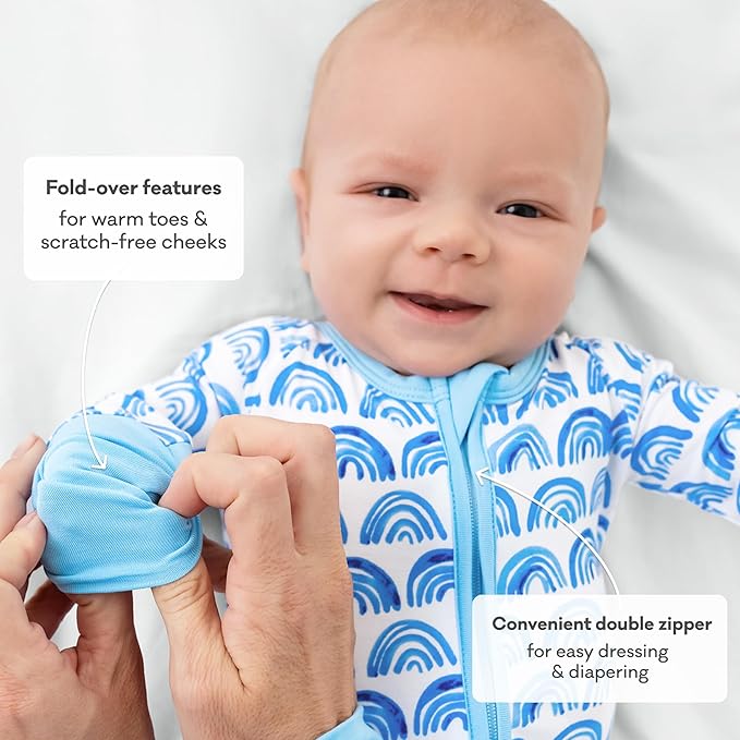 Little Sleepies Pajamas for Baby Boys & Girls, Viscose from Bamboo Baby Pajamas, Preemie & Newborn Sleepers, 2-Way Zipper PJs
