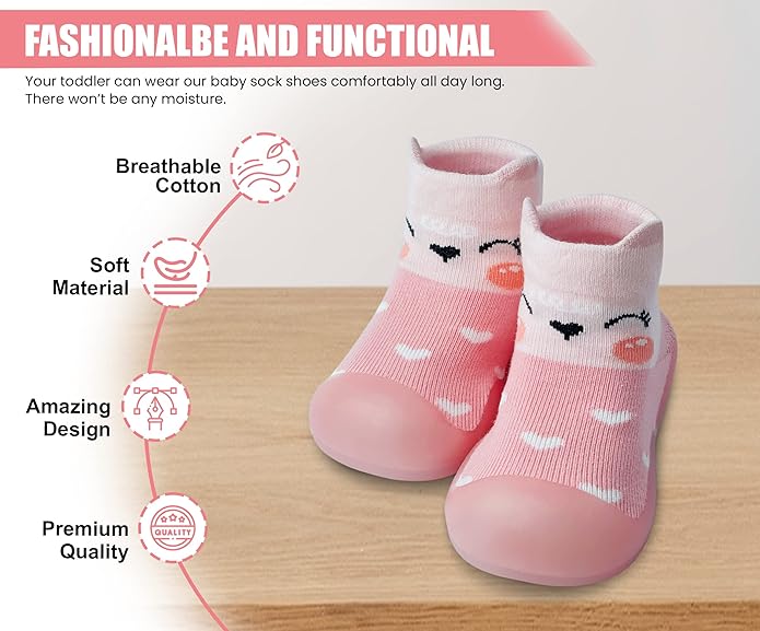 Baby Sock Shoes Boys Girls First Walking Shoes Non-Slip Slippers Soft Sole Sneakers Toddler Infant Babygirl