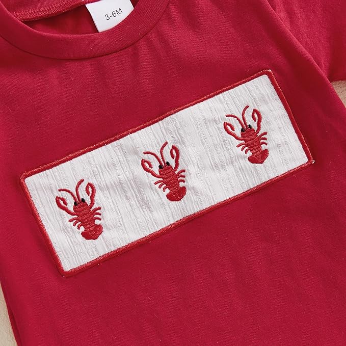 fhutpw Toddler Baby Boy Summer Clothes Tractor Letter Short Sleeve T-Shirt Tops Pockets Casual Shorts Set Infant Outfits