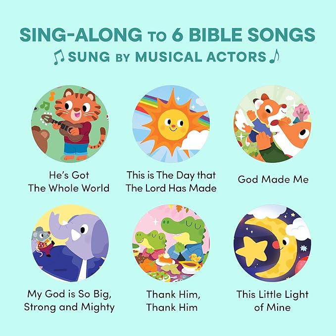 God Made Me Christian Sound Books for Kids - 6 Bible Songs - Baptism, Christening, Dedication Gifts for Boys and Girls - Religious Toys, Music Books for Toddlers 1-3
