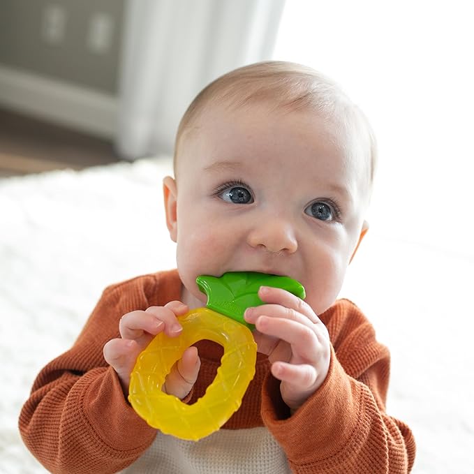Dr. Brown's AquaCool Water-Filled Teether, Cooling Baby Teether Toy for Sore Gums, Apple Pineapple, BPA Free, 3m+, 4-Pack
