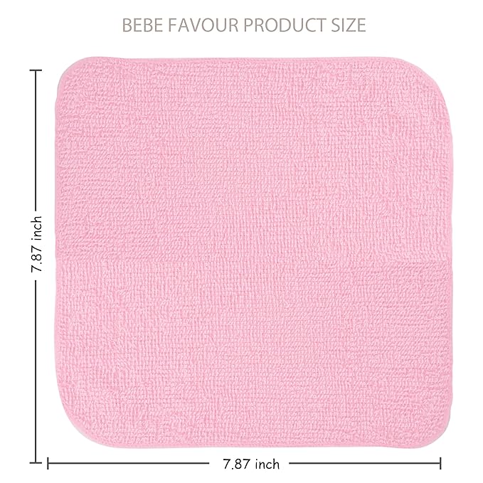 12 Pack Baby Washcloths 100% Cotton - Small Terry Wash Cloths 7.8" x 7.8" Soft Face Washcloth for Hand Body Sensitive Skin Thin Absorbent Wipes for Newborns Infant