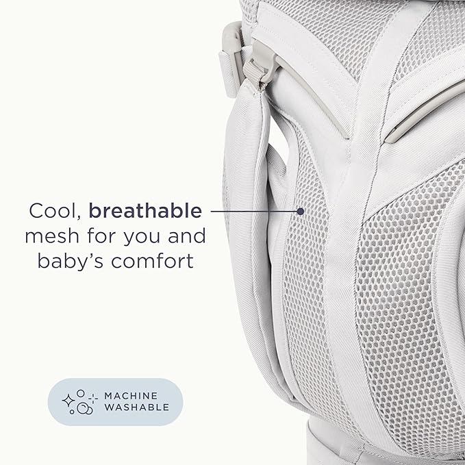 Ergobaby Omni Classic Baby Carrier Newborn to Toddler - Breathable Baby Carriers for Summer - All-Position Carrier with Lumbar Support (7-45 Pounds), Mesh, Pearl Grey