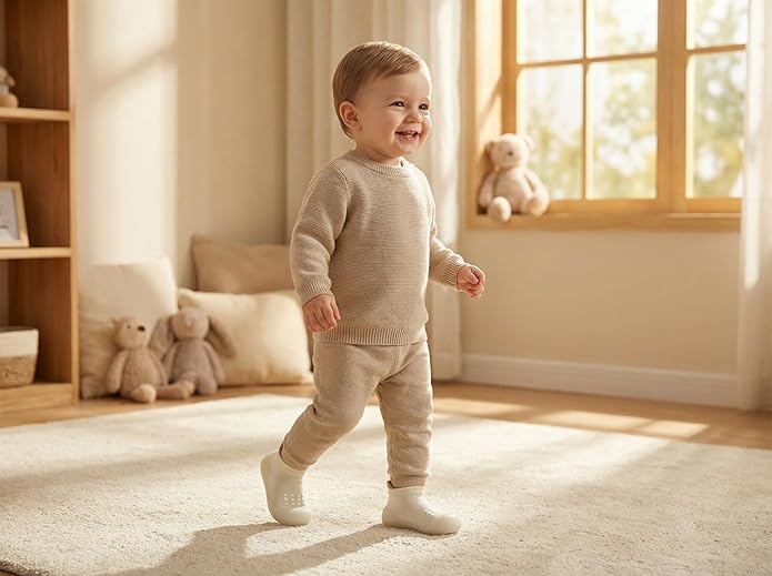 Hstyle Baby Sock Shoes Toddler Walking Shoes Infant Non-Slip Slippers Soft Rubber Sole Sneakers for Baby Boys Girls