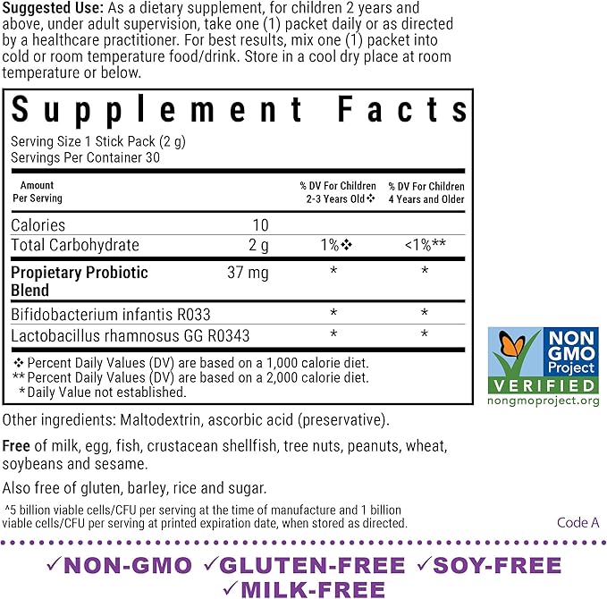 BlueBonnet Nutrition Rainforest Animalz Kids Probiotic 5 Billion CFU^ - Gut, Digestive & Immune Health - Non-GMO Free of Dairy, Gluten, Soy, Sugar, Artificial Flavor & Color - Unflavored, 30 Servings