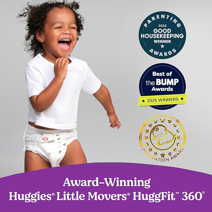 Huggies Size 3 Baby Diapers, Little Movers HuggFit 360° Baby Diapers with 360° Waistband, Size 3 (16-28 lbs), 26 Count, Packaging May Vary