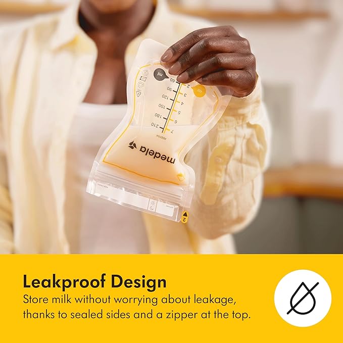 Medela Easy Pour Breastmilk Storage Bags 100 Count 7oz/210ml Disposable, Leakproof, Fast Freeze, Breast Milk Protection Recyclable & BPA Free