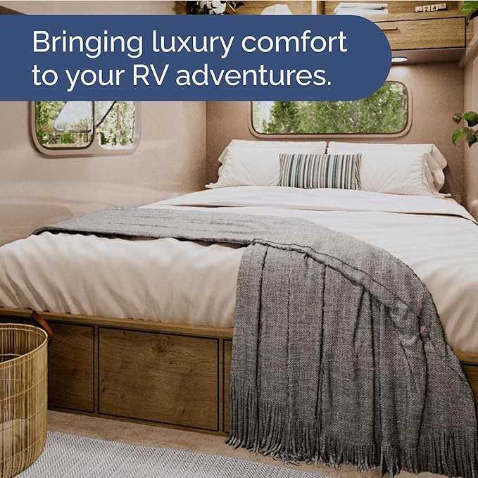 RV Short Queen Sheet Set 60 X 75 - 4 Piece RV Short Queen Bed Sheets - Ultra Soft, Breathable & Cooling - Designed for Bunks, Trailers & Camper - Fits 8” to 12" Mattress - Hotel Luxury Bedding - White
