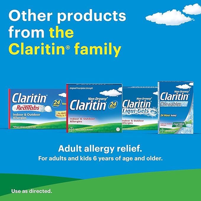 Claritin Children's Allergy Medicine, 24-Hour Non-Drowsy Loratadine 5mg, Antihistamine Liquid for Kids Aged 2 Years and Older, Grape Flavored, 8 fl oz. (Pack of 2)