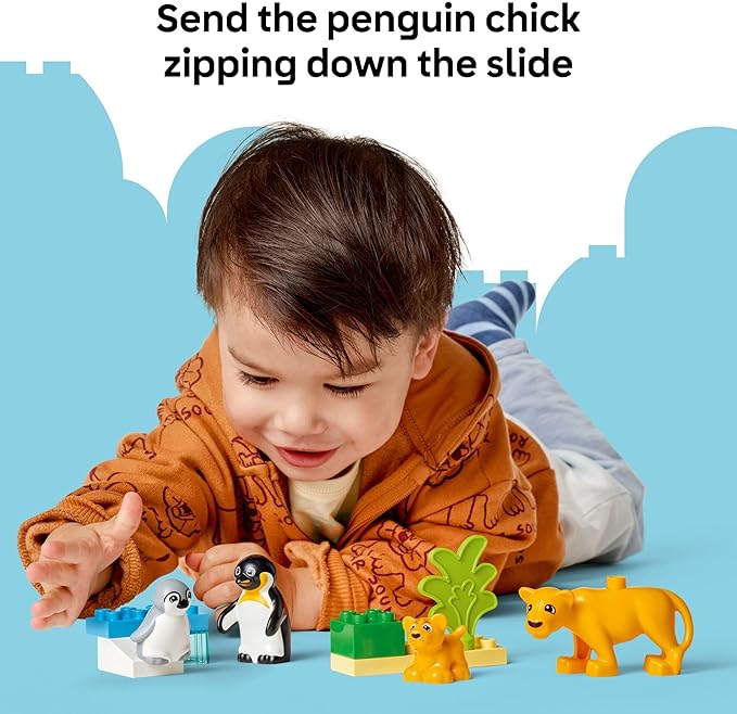 LEGO DUPLO Town Wild Animal Families Penguins & Lions Building Toy Playset - Preschool Learning & Educational Animal Toy for Toddlers, Boys and Girls, Ages 2+ - Baby Gift Ideas - 10442