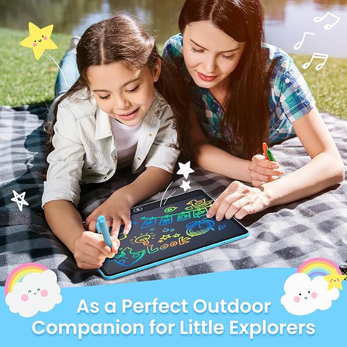 cimetech LCD Writing Tablet for Kids, 16 Inch Doodle Board Drawing Pad, Toddler Travel Essential, Toys for Ages 2-4, Road Trip Activities Airplane Toys, Birthday Boy Girl Gifts Blue