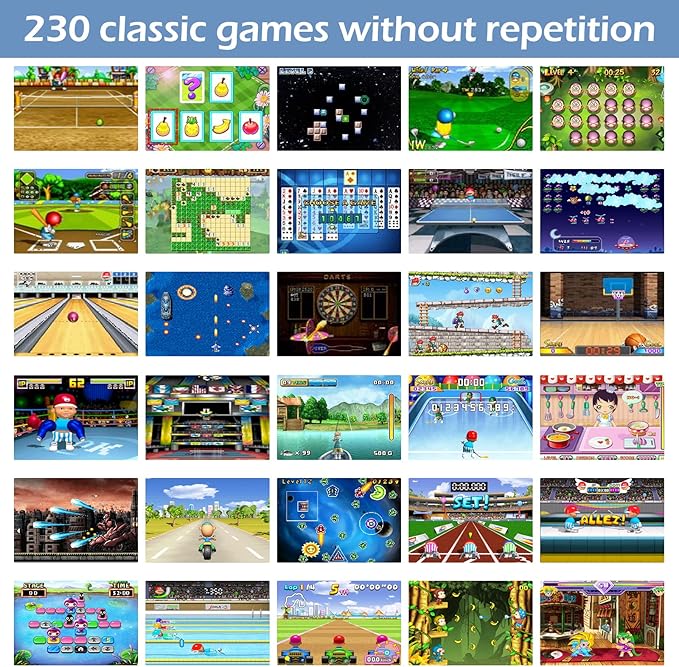 16 Bit Handheld Game for Kids Adults, 3.0'' Large Screen Preloaded 230 HD Classic Retro Video Games with USB Rechargeable Battery & 3 Game Cartridges for Birthday Gift for Kids 4-12 (Yellow)