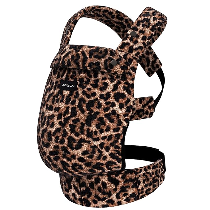 Momcozy Baby Carrier - Ergonomic, Cozy and Lightweight Carrier for 7-45lbs, Effortless to Put On, Ideal for Hands-Free Parenting, Enhanced Lumbar Support, Purehug for Infant to Toddler, Leopard
