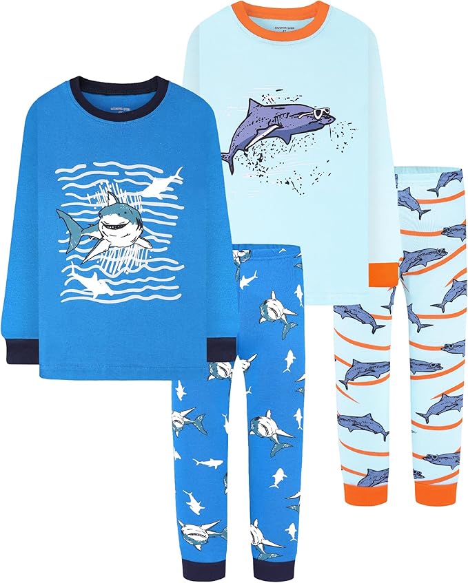 DAUGHTER QUEEN Boys 100% Cotton Long Sleeve Pajamas Size 18Months-12Years