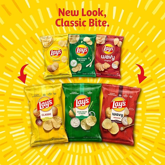 Frito-Lay Classic Mix Variety Pack, Single Serve Snack Bags (Pack of 21)