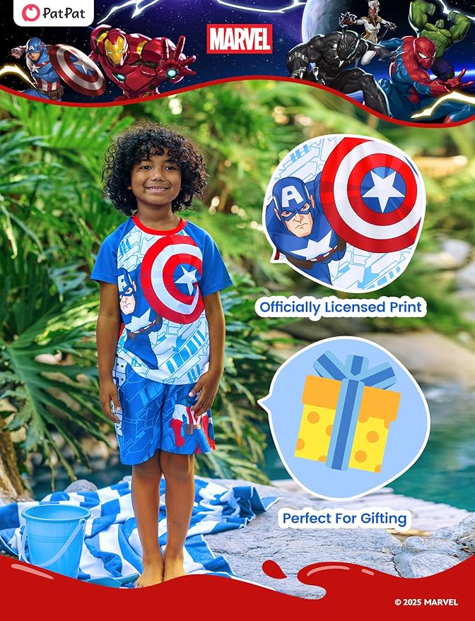 Disney Marvel Spiderman Cars Boy Swimsuit Rash Guard Shirts & Swim Trunk Boys Swim Set Mickey Summer Bathing Suit 2-13 Years
