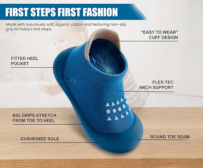 Baby Sock Shoes Boys Girls First Walking Shoes Non-Slip Slippers Soft Sole Sneakers Toddler Infant Babygirl
