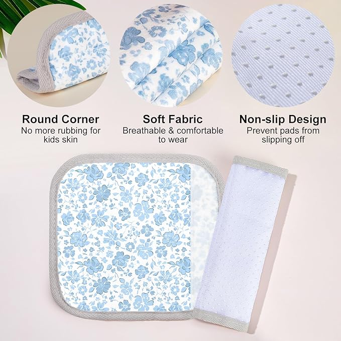 Seat Belt Cover Pad for Baby, Soft Seatbelt Cushion Covers for Kids 2Pcs Car Seat Strap Shoulder Pads for All Car Seats, Stroller, High Chair