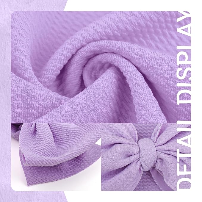 Rainbow Headbands for Baby Girls Hair Bows 2pcs Newborn Infant Toddler Kids Hair Accessories Purple Colorful Head Bow