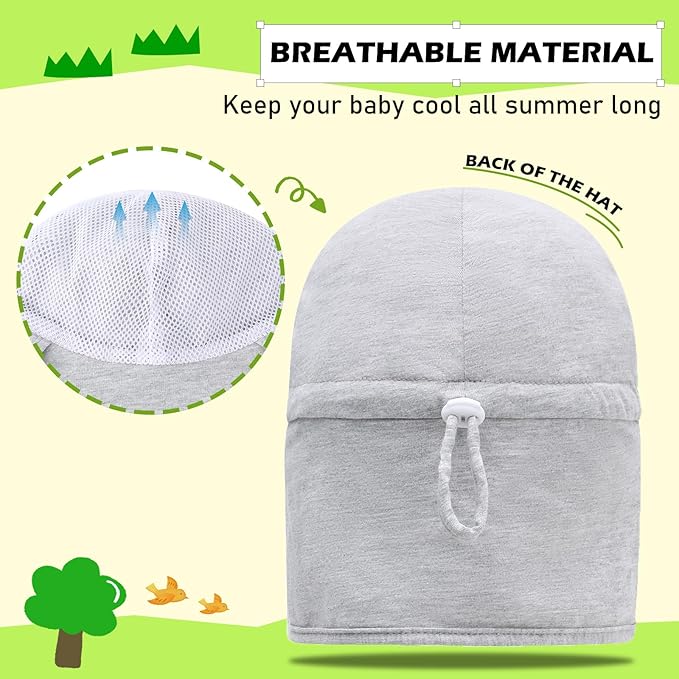 Duoyeree UPF 50+ Baby Sun Hat with Ear and Neck Protection - Toddler Beach Hat for Boys & Girls - Ideal for Summer Fun