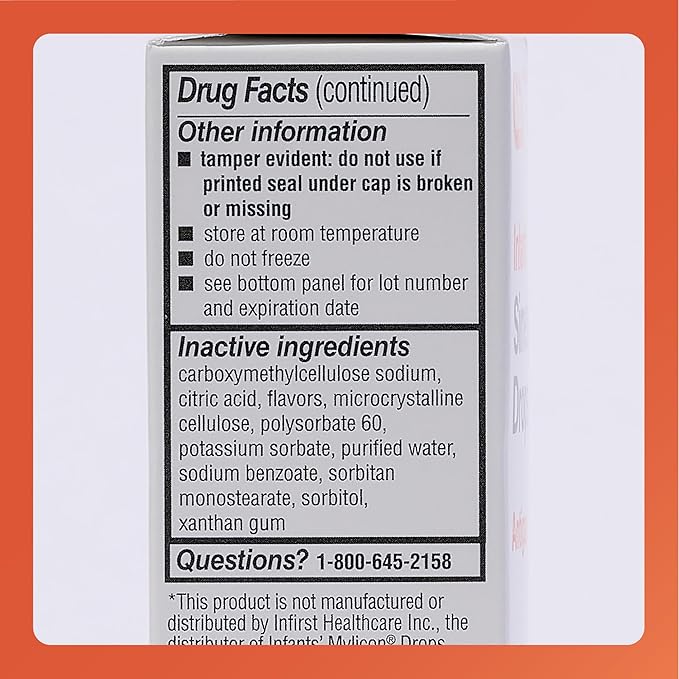 Rugby Dye-Free Infants' Gas Drops - Simethicone 20 mg Liquid Drops for Newborns, Babies, Toddlers, and Kids - Fast Relief from Gas Discomfort - No Artificial Colors or Flavors - 1 Fl. Oz. (6 Pack)