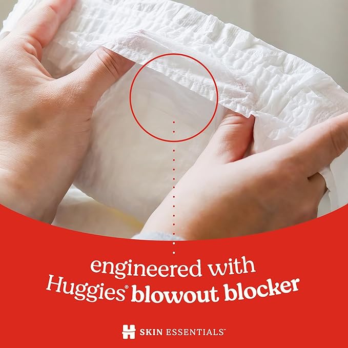 Huggies Size Newborn Diapers, Skin Essentials Baby Diapers, Size Newborn (6-9 lbs), 168 Count