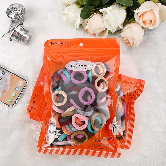 Toddler Hair Ties, Kids Hair Ties, Small Hair Bands and Girls Elastic Ponytail Holders for Baby Girls (Diameter 0.97 Inch）