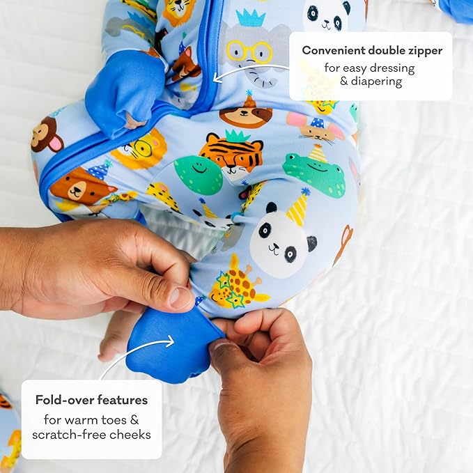 Little Sleepies Pajamas for Baby Boys & Girls, Viscose from Bamboo Baby Pajamas, Preemie & Newborn Sleepers, 2-Way Zipper PJs