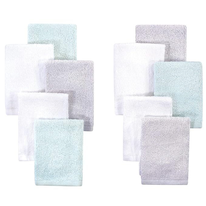 Little Treasure Unisex Baby Rayon from Bamboo Luxurious Washcloths, Mint Gray, One Size