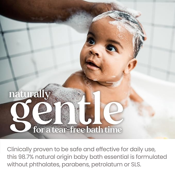 Burt's Bees Baby Sensitive Foaming Shampoo and Wash, Fragrance Free, Tear Free, Pediatrician Tested, 97.5% Natural Origin, 8.4 Fluid Ounces, Pack of 3