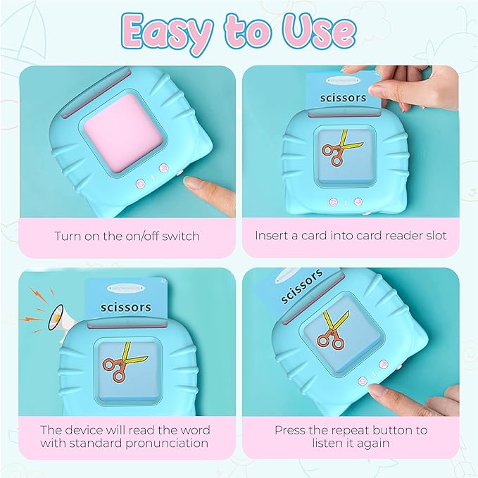 Toddler Toys Sight Words Talking Flash Cards for Ages 2 3 4 Boys and Girls, Autism Sensory Toy for Autistic Children, Learning Educational Montessori Speech Therapy Toys 224 Sight Words