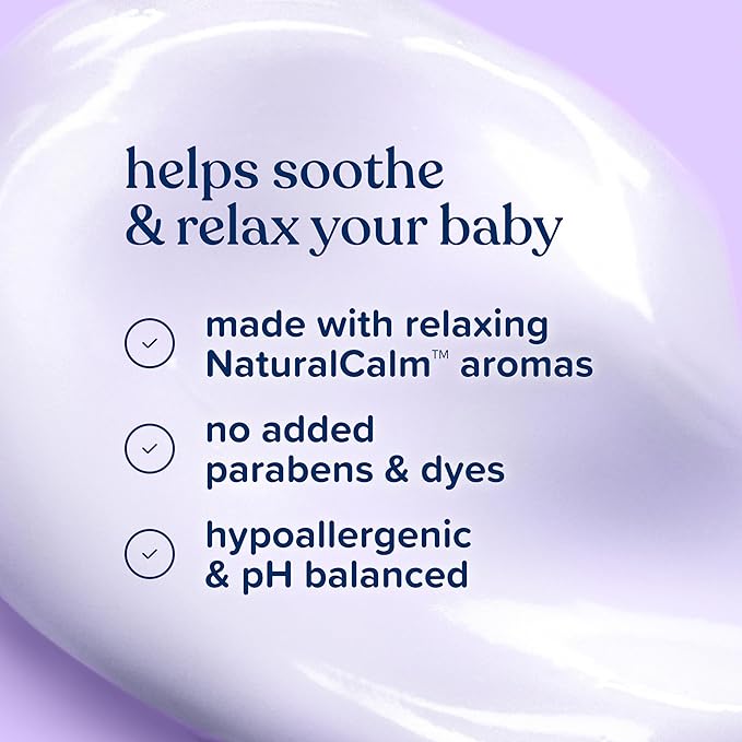 Johnson's Baby Bedtime Lotion, Soothing NaturalCalm Aromas, Gentle Nighttime Baby Lotion, Helps Relax & Soothe, Hydrating, No added Parabens & Dyes, 27.1 fl. oz