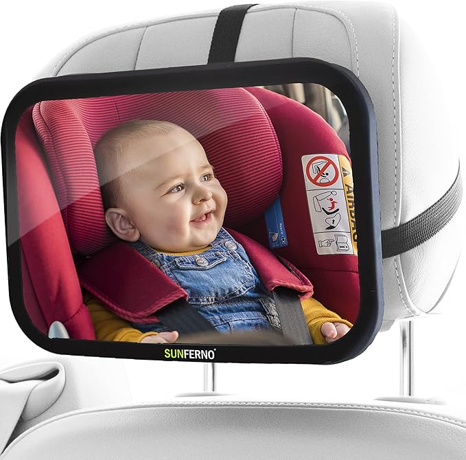 Baby Car Mirror – The Safest Way to Keep an Eye on Your Little One | Shatterproof, Wide-Angle Car Mirror for Baby with Secure Straps & 360° Adjustability | Peace of Mind for Every Drive