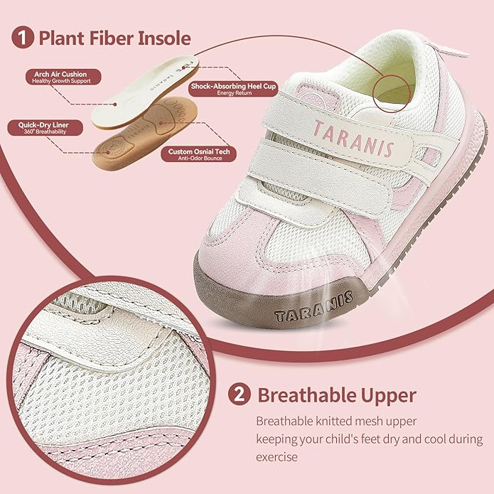 TARANIS Toddler Walking Shoes Wide Running Kids Sneakers Tennis Athletic Sport Shoes