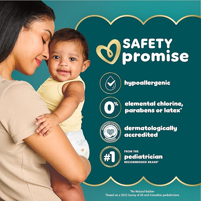 Pampers Swaddlers Diapers, Size 1 (8-14 lbs), 96 Count, Absorbent, Keeps Baby Dry and Comfortable, Skin Safe Disposable Baby Diaper (Packaging May Vary)